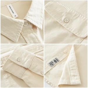 قمصان عمل مقاومة للتجاعيد وقابلة للتنفس بجيبين على الصدر، متعددة الاستخدامات من مزيج القطن، قابلة للتخصيص للرجال، طلبات بالجملة سريعة - Product Image 4