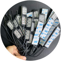 12V 24V 12-LED-Blitz-Warnleuchte, Blitz-Grill-Blinklichtleiste für LKW, Auto, Rundumleuchte, Bernstein, Rot, Blau, Weiß, Verkehrsleuchte