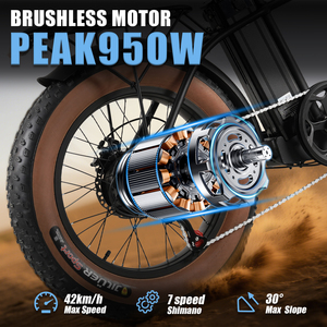 Bicicleta de Montaña con Suspensión Delantera y Neumáticos Anchos 20X4.0, Batería de Litio de 48V, Motor de 500W en la Rueda Trasera, Frenos de Disco, Modelo T20 48v - Product Image 1