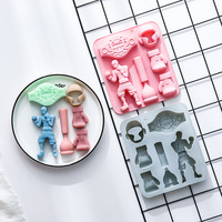 Moule en silicone antiadhésif à thème boxe, réutilisable, de qualité alimentaire, mignon, magnétique, pour chocolat, bonbons et glaçons DIY