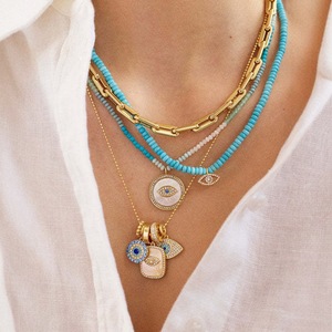 Modische Teufelaugen-Anhänger-Halskette aus Natürlichem Weißem Perlmutt, Personalisierter Passender <span class=keywords><strong>Schmuck</strong></span> - Product Image 3