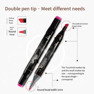 Pinceau biseauté <span class=keywords><strong>manga</strong></span> 24 couleurs à double pointe pour l'art Ensemble <span class=keywords><strong>de</strong></span> marqueurs doubles en plastique à alcool pour le dessin. - Product Image 6