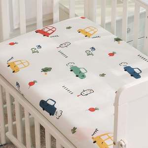 Drap de literie en mousseline de coton solide pour nouveau-né drap de berceau ajusté pour bébé - Product Image 1