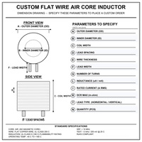 Bobine d'inductance à noyau d'air à fil plat, bobine d'inductance à courant élevé, bobine à noyau d'air sur mesure, faible DCR, haute dissipation thermique, OEM ODM