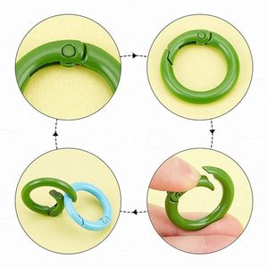 Multipurpose 25MM Colored <b>Baked</b> Paint Spring Ring Keychain Mobile Phone Chain <b>Accessory</b> Open Spring Buckle for Bags Purses - Product Image 4