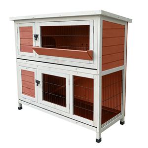 Açık çift katlı 2 katlı tavşan kafesi es ahşap tavşan kafesi tavşan kafesi - Product Image 1