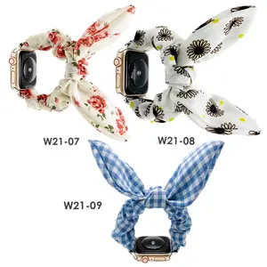 Bow Knot Ear Hair Ring Strap For Apple Watch Band 44mm 40mm 42/38mm Ultra 49mm Elastic Strap Wrist Bracelet Scrunchie Watch Band