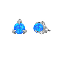 GZN ASTM F Titane Dragon Claw Prong Set Bleu Blanc Rose Violet Opale Pierre 16G Labret Helix Boucle d'oreille à filetage interne