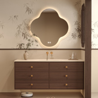 Nouveau Modèle Miroir Intelligent Créatif Écologique, Meuble de Salle de Bain Mural avec Lavabo en Granit, Table de Toilette pour Hôtel, Appartement, Villa