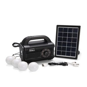 Nuevo Kit de Panel Solar con Linterna de Emergencia y Sistema de Iluminación para el Hogar, Panel Solar de 3W, 4 Bandas, Radio Portátil y Altavoz Inalámbrico - Product Image 1