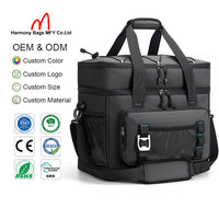 Sac isotherme souple pliable personnalisé de grande taille pour 60 canettes, étanche et anti-fuite, à double compartiment