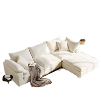 Canapé d'angle moderne inclinable en tissu mousse haute densité 45D, directement de l'usine, avec pieds en bois, idéal pour appartement, hôtel, centre commercial, villa