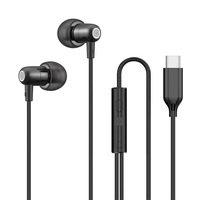 Écouteurs filaires numériques USB avec microphone intra-auriculaire à suppression de bruit et écouteurs de contrôle du volume de type C pour téléphone et sport
