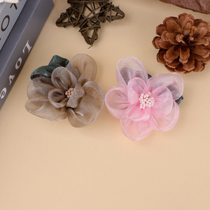 Yupu Fabric <b>Flower</b> Hair Accessories Handmade Organza Chiffon For Clothing Shoes Bags Wedding Gift - Product Image 4