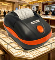 Imprimante thermique mobile portable de 2 pouces pour reçus, codes-barres et étiquettes, pour supermarchés et services express, en stock