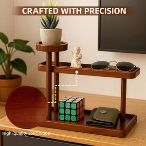Bamboo Cosmetic Organizer 3 Tier Desktop Storage Rack For Makeup Perfume Lipstick Eco Friendly Multipurpose Organization - Product Image 5