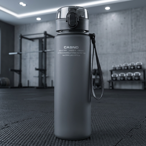 Bouteilles d'eau sportives givrées en plastique incassable pour étudiants avec couvercle – Gourde isotherme - Product Image 3