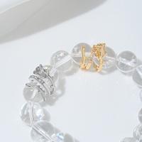 Bracelet en laiton plaqué or 14K avec zircone, papillon, fleur de rose, entretoises en cristal, perles détachables en boucle pour la fabrication de bijoux DIY