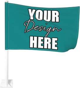 Logo personnalisé, 30x45, drapeau de fenêtre de voiture allemande, fenêtre arrière latérale de voiture allemande avec support en plastique - Product Image 2