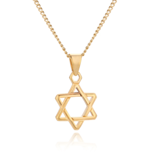 hombre al por mayor de la joyería colgante hexagonal de acero inoxidable de oro 18k de la Estrella de David de hexagrama collar - Product Image 1