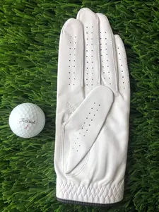 Toptan Golf eldiven endonezya Cabretta deri özel Logo Oem yumuşak tam renkli erkekler sol deri Golf eldiveni