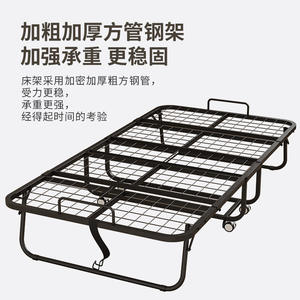 Cama plegable de malla de acero JT001, sofá cama para el hogar, sala de estar, hotel, cama extra con relleno de espuma, color blanco, forma cuadrada - Product Image 4