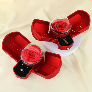 Coffret Cadeau Romantique pour Anniversaire de Mariage avec Tiroir et Double Ouverture, Boîte à <span class=keywords><strong>Bijoux</strong></span> Rose Éternelle pour Maman et <span class=keywords><strong>Femme</strong></span> - Product Image 4