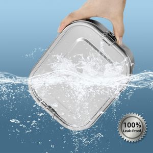 1400ml Stainless Steel Bento <b>Box</b> With 4 & 5 <b>Compartments</b> Water-proof Leak-proof for Food Storage - Product Image 2