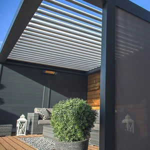 Persiana enrollable motorizada para exteriores, resistente al viento, impermeable, con cremallera - Product Image 1