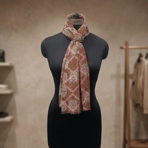 Women's Long Chiffon <b>Scarf</b> Floral Print Lightweight All Seasons Daily Wear Pink Brown Patterned <b>Neck</b> Wrap - Product Image 3