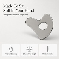 XUNMEI Outil de soin du visage et du cou, grattoir Gua Sha en acier inoxydable, planche de massage pour drainage lymphatique de la mâchoire et du cou