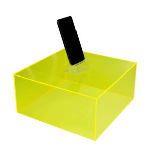 3Mm Neon Màu Xanh Lá Cây Acrylic Hiển Thị Riser Huỳnh Quang Lucite 5 Sided Cube Hộp Trang Trí Cho Sản Phẩm Hiển Thị - Product Image 4