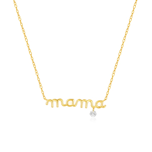 สร้อยคอเงินแท้ S925 รุ่น CANNER ประดับจี้ตัวอักษร MAMA พร้อมเพชร CZ ของขวัญวันแม่ สำหรับผู้หญิง ขายส่ง - Product Image 1