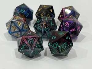 <span class=keywords><strong>Dés</strong></span> en résine à noyau liquide, à bords tranchants, écologiques, gaufrés pour Dungeons & Dragons D4 D6 D8 D10 D12 D20 Jeux de rôle - Product Image 2