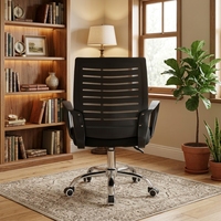Chaise de bureau pivotante multi-usage en maille respirante avec support dorsal et roulettes silencieuses pour la maison, le bureau et les projets commerciaux