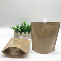 Pochette souple réutilisable en papier kraft et feuille d'aluminium avec bec verseur pour jus, shampoing et boissons, format recharge et sous-emballage