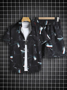 हैनान विंटेज बाल लघु आस्तीन पुरुषों की शर्ट सेट ट्रेंडी ढीले समुद्र तट शॉर्ट्स गर्मियों के लिए पुरुषों और महिलाओं के लिए आकस्मिक दो-टुकड़ा - Product Image 5