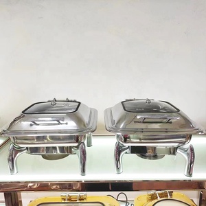 Recipientes para <span class=keywords><strong>Buffet</strong></span> de Acero Inoxidable, Juego de Recipientes de Lujo para Mantener la Comida Caliente, Recipientes Cuadrados para <span class=keywords><strong>Buffet</strong></span> para Catering - Product Image 3