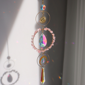 <strong>Wholesale</strong> Natural Rose Quartz Suncatcher Custom pink Suncatcher Crystal Suncatcher Stained <strong>Glass</strong> - Product Image 6