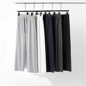 <span class=keywords><strong>Pantaloni</strong></span> della <span class=keywords><strong>tuta</strong></span> Casual di grandi dimensioni da <span class=keywords><strong>uomo</strong></span> su misura con chiusura in vita elastica con motivo dritto tinta unita piatto anteriore a metà pettine - Product Image 1