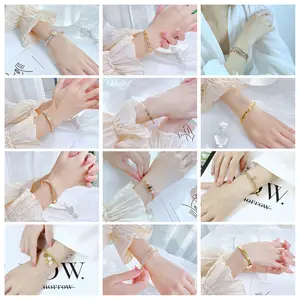 Cinese Fabbrica Personalizzato Pendente Del Cuore della Rosa Placcato Oro Bracciale A Catena Per Le Donne del Partito Dei Monili - Product Image 5