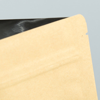 Sachet en papier kraft auto-scellant avec fermeture éclair, personnalisé, de qualité alimentaire, pour épices, café, thé, couleur naturelle, à fond stable