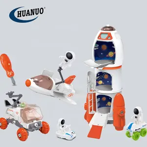 Mainan Edukatif STEM Deluxe, mainan Ruang Ekspedisi luar angkasa roket Mars rover dengan lampu dan suara ruang untuk anak-anak