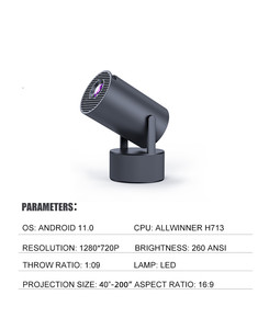 Hy300 אנדרואיד חכם PRO-KTV 11 קריוקי נייד מקרן קולנוע ביתי עם מנורת <span class=keywords><strong>wifi</strong></span> ו-סטריאו סראונד - Product Image 6