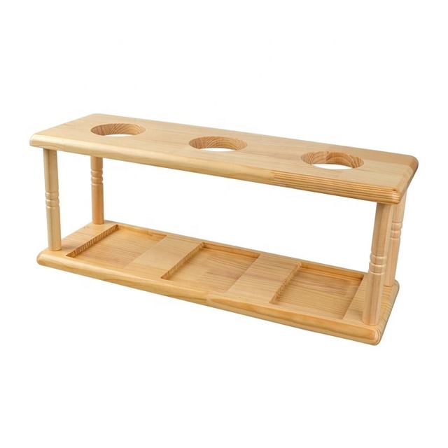 Bamboo Pour Over Coffee Stand for Dripper Drip Station with Three Holes Coffee Dripper Filter Holder Compatible