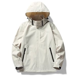 Nouvelle <span class=keywords><strong>veste</strong></span> décontractée écologique pour hommes et femmes, à motif de points, avec capuche amovible, coupe-vent et respirante pour l'extérieur - Product Image 2
