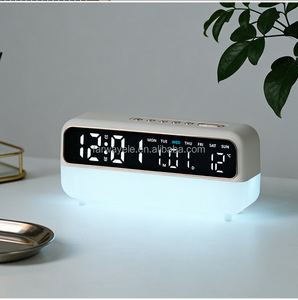 Réveil numérique LED avec date, température, lumière d'ambiance nocturne, luminosité réglable, lampe de nuit, minuteur de compte à rebours et de compte à rebours progressif - Product Image 6