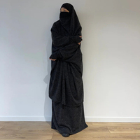 Robe de Dubaï Khimar musulman classique personnalisée pour femmes unies Aïd doux tricoté Abaya du Ramadan ensemble de prière Jilbab 2 pièces