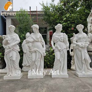 Cuộc Sống Kích thước duyên dáng Trắng đá cẩm thạch nữ tượng bốn mùa Nữ Thần điêu khắc - Product Image 4