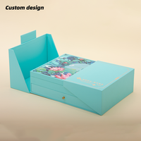 Boîte en carton rigide personnalisée de qualité supérieure avec logo imprimé, pour ensemble de soins de la peau et de beauté, emballage magnétique à double porte pour cosmétiques, coffret cadeau